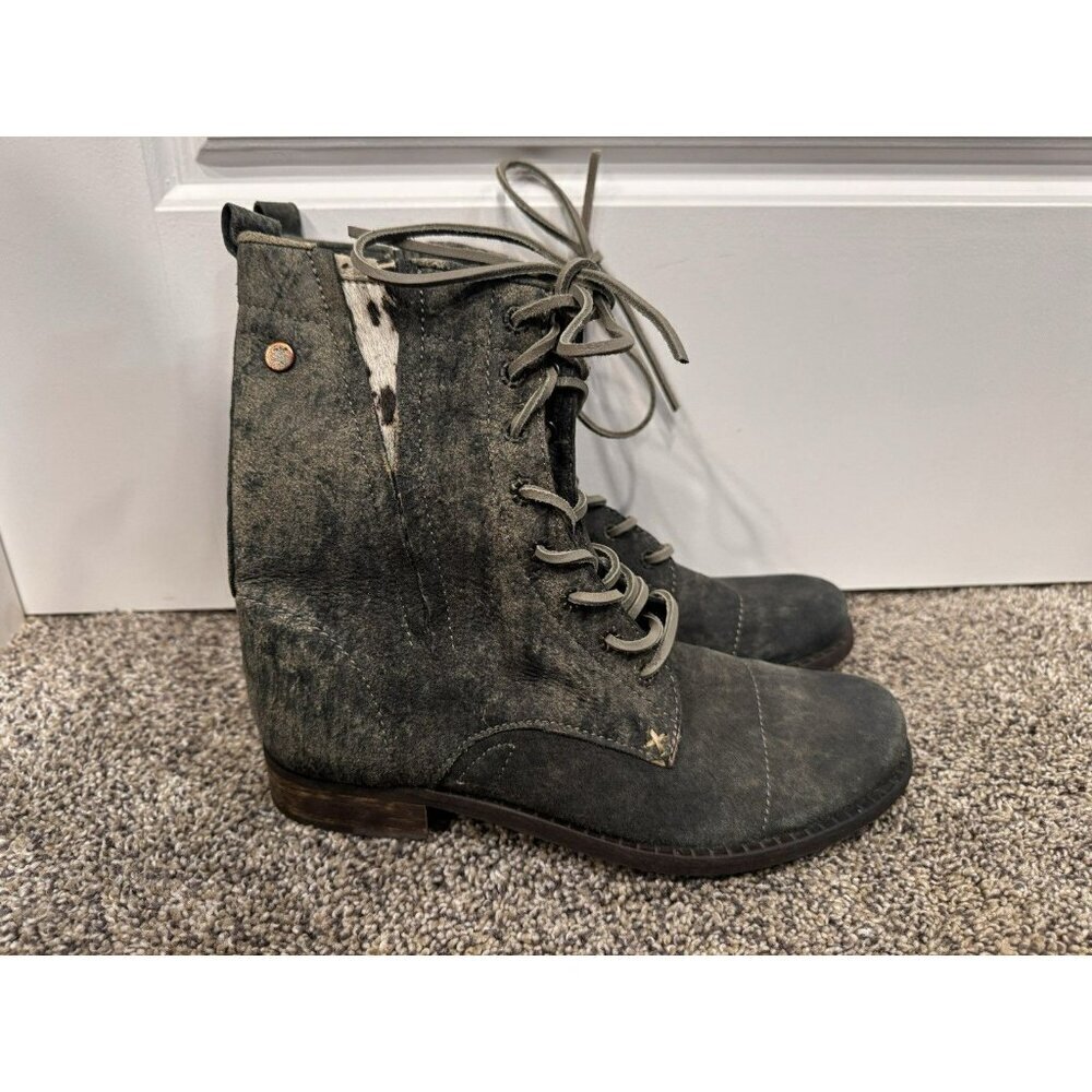 Grotesque Calf Leather Ankle Boots Lace Up Size 39 EUC